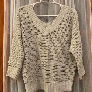 Light gray v neck sweater
